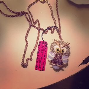 Cute bling enamel owl necklace *betsey johnson*